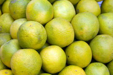 Fresh juicy lime on a counter in the market of India of Goa