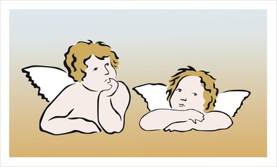 cuadro con dos ángeles de rafael