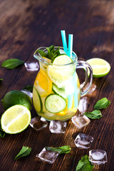 Fresh water with fruit