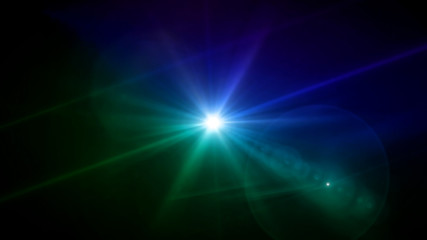blue and green color lens star flare