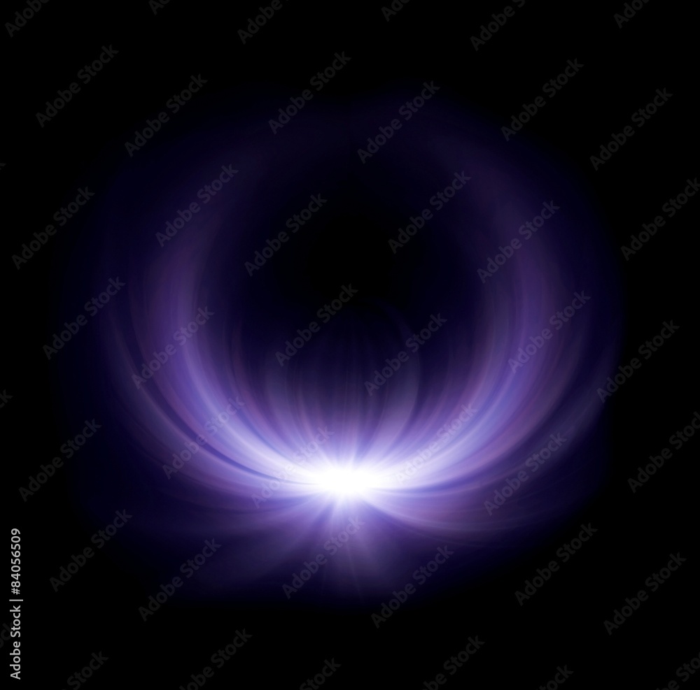Wall mural half ring purple lens flare glow