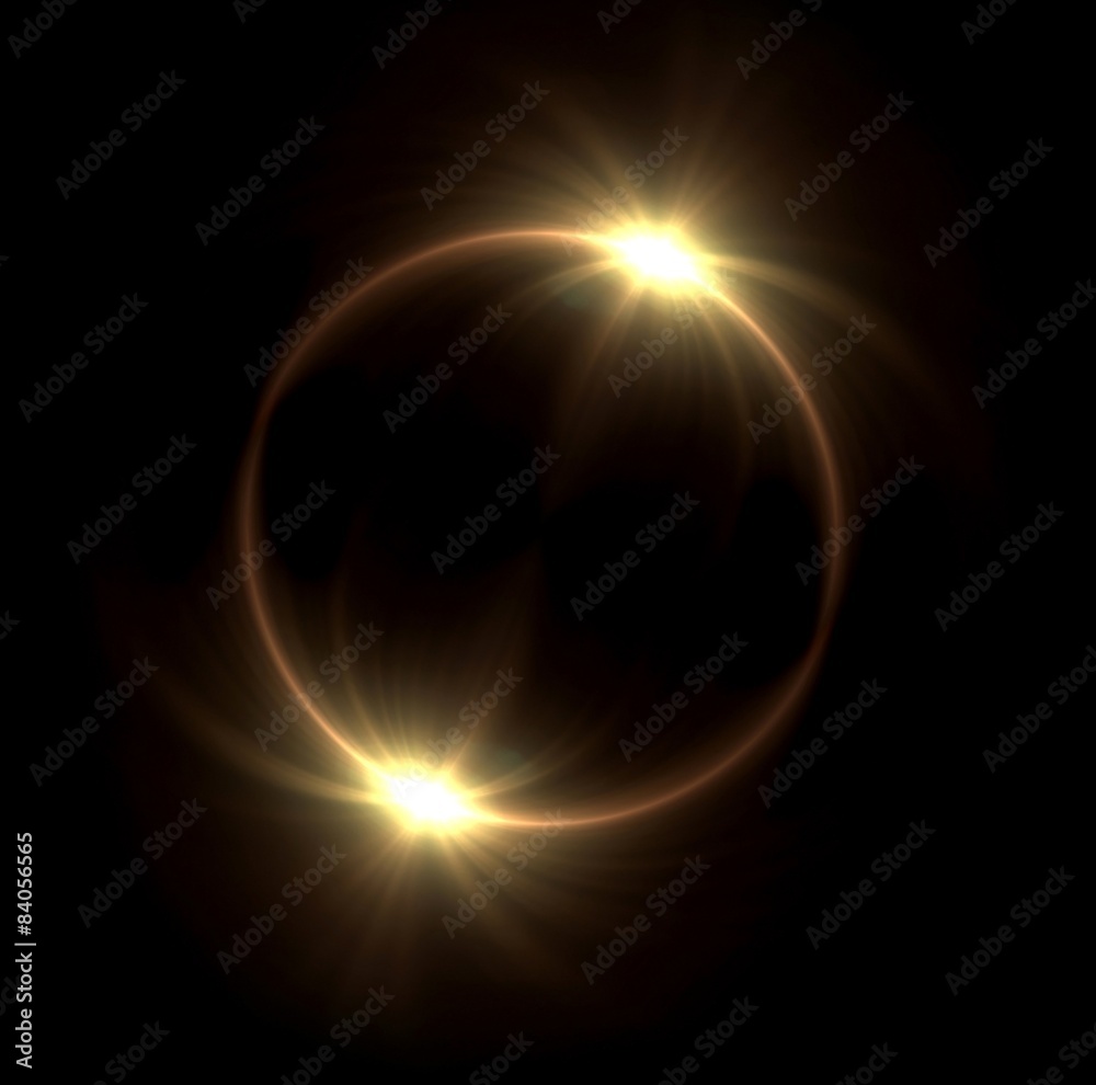 Canvas Prints solar eclipse in space concept with ring flare