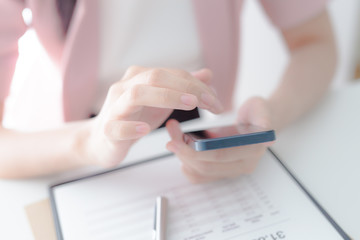 business woman working at office