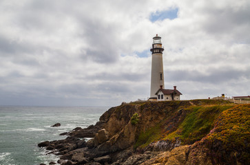 Fototapeta na wymiar Pigeon Point Lighthouse and the ocean