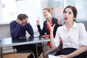 Three businessmen working in the office
