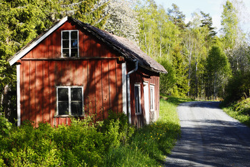 old farm house in a rural surrounding in sweden