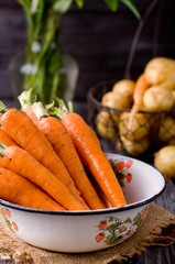 young potatoes and carrots