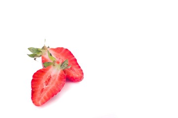 Close up sweet strawberries isolated