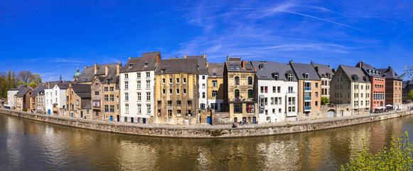 Naklejka na ściany i meble Panoramic view of Namur, from the river Meuse.Belgium