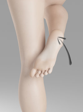 Piede destro tallone indicato nudo