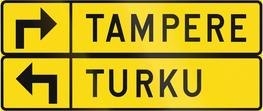 Finnish road sign no. 613. Advisory sign for detour