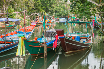 Fototapeta na wymiar Traditional tai fishing boats