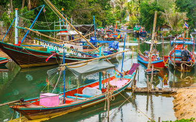 Fototapeta na wymiar Traditional tai fishing boats