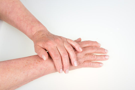 Old woman hands isolated