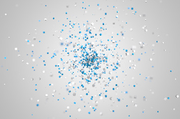 Abstract Rendering of Low Poly Chaotic Particles.