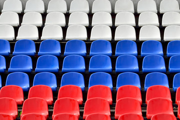 Naklejka premium Tribune in the colors of the Russian flag