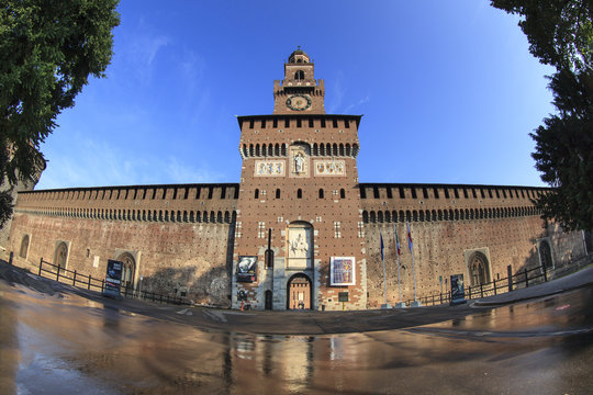 Milan (Italy) - Entrance of the Castello Sforzesco