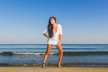 young beautiful woman on the beach