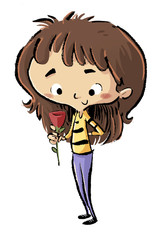 niña con rosa