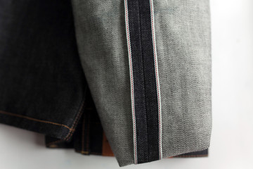 Selvedge denim jeans closeups