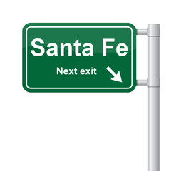 Santa Fe next exit green signal vector 