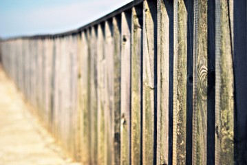 Wooden bokeh fence