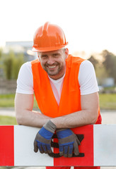 Smiling construction worker