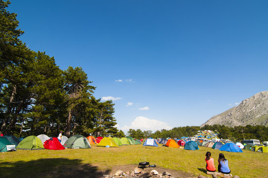 dağcılık etkinliği için kamp alanı