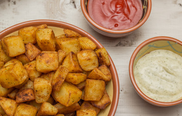 Spanish tapa patatas bravas