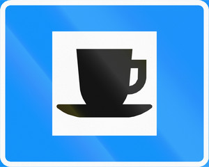 Finnish road sign no. 725. Cafeteria or refreshments