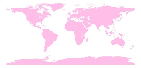 Weltkarte Farbe rhodolite rose