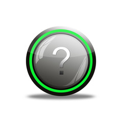 Button Neon Grün - Fragezeichen