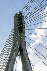 Detail of the cable-stayed bridge - Holy Cross Bridge, Warsaw