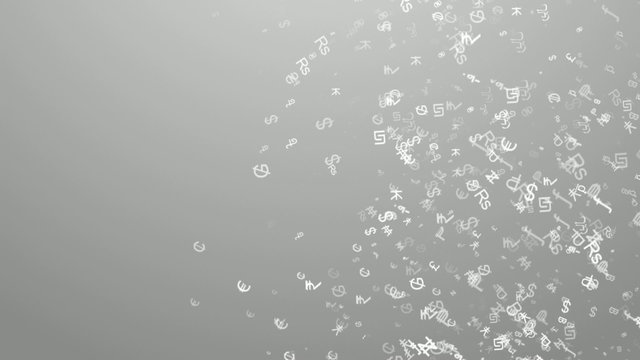 Background of flying banknotes (characters)
