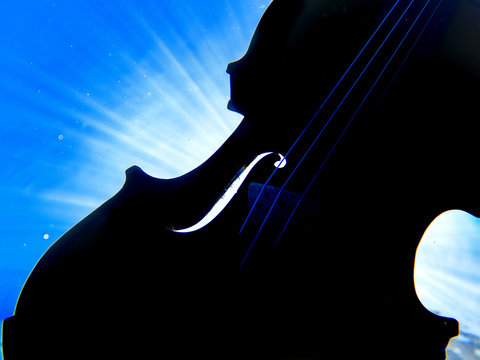 Violin underwater in the pool