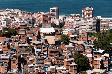 Fragile residential constructions of favela Cantagalo in Rio