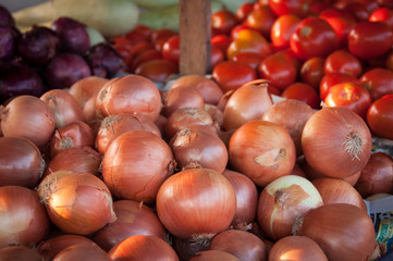 Fresh Onions for Sale in the Market