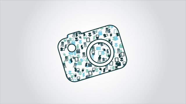 Camera icons Video animation