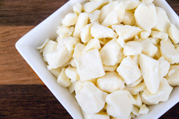 white dairy cheese curd in a bowl on table