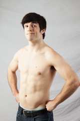 Obraz premium Shirtless man with a smile