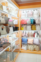 interior of haberdashery with goods on a show-window