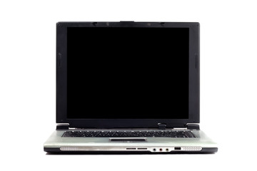 old laptop on white background
