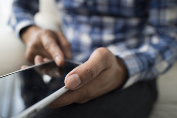 Men are using the latest smartphone