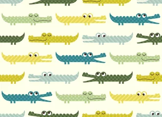 Fototapeten seamless crocodile cartoon pattern   © kidstudio852