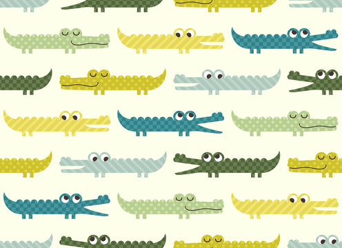 seamless crocodile cartoon pattern
