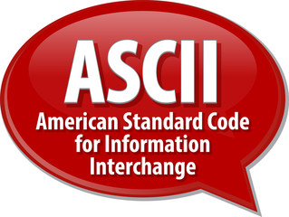 ASCII acronym definition speech bubble illustration