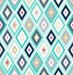 seamless dots doodle rhombus colorful pattern
