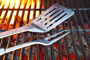 Hot Charcoal Grill With BBQ Tools