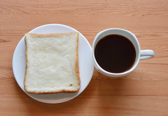 black coffee and slice bread