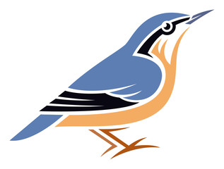 Fototapeta premium Stylized Bird - Eurasian Nuthatch